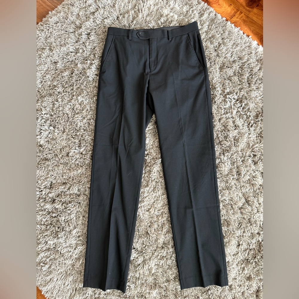 Alfani Black Dress Pants Tailored Straight-Leg